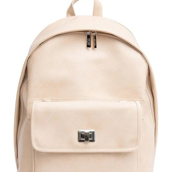 BEIS - The 2-in-1 Faux Leather Backpack In Beige - Picture 2 of 16